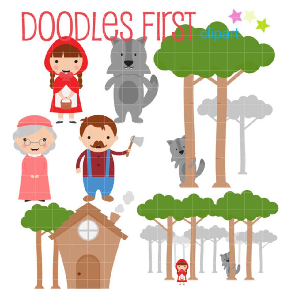 Little Red Riding Hood Digital For Scrapbooking Card Making
