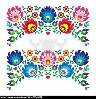 Traditional Vector Pattern Form Poland Paper Catouts Style Isolated