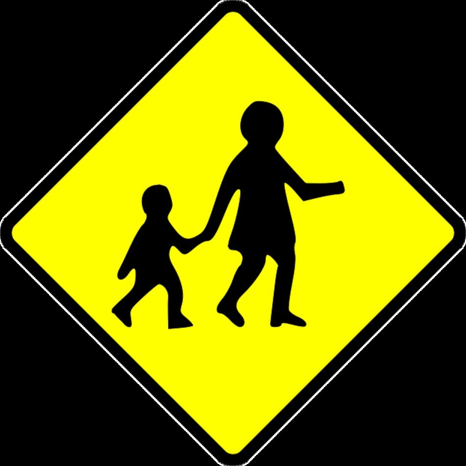 Sign School Symbol Car Kids Safety Child Cartoon Public