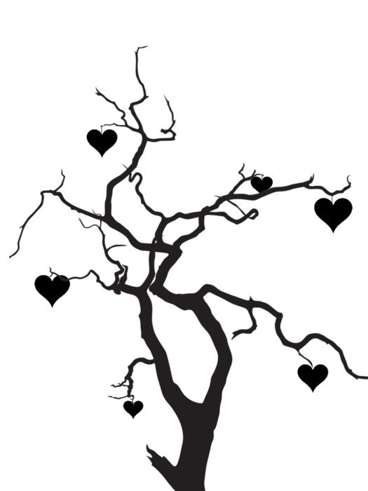 ebony with hearts