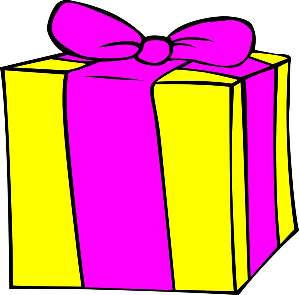 gift with pink ribbon for clipart