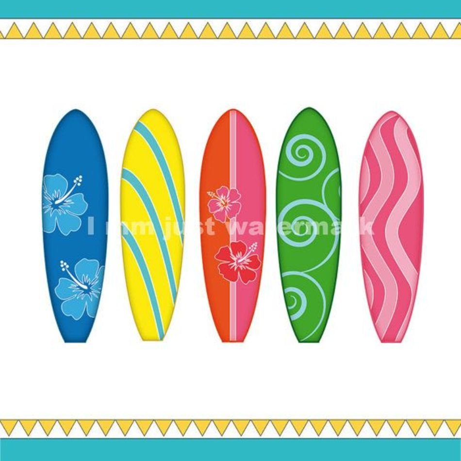 Printable Surfboards Each A4 For Card Design Scrapbooking
