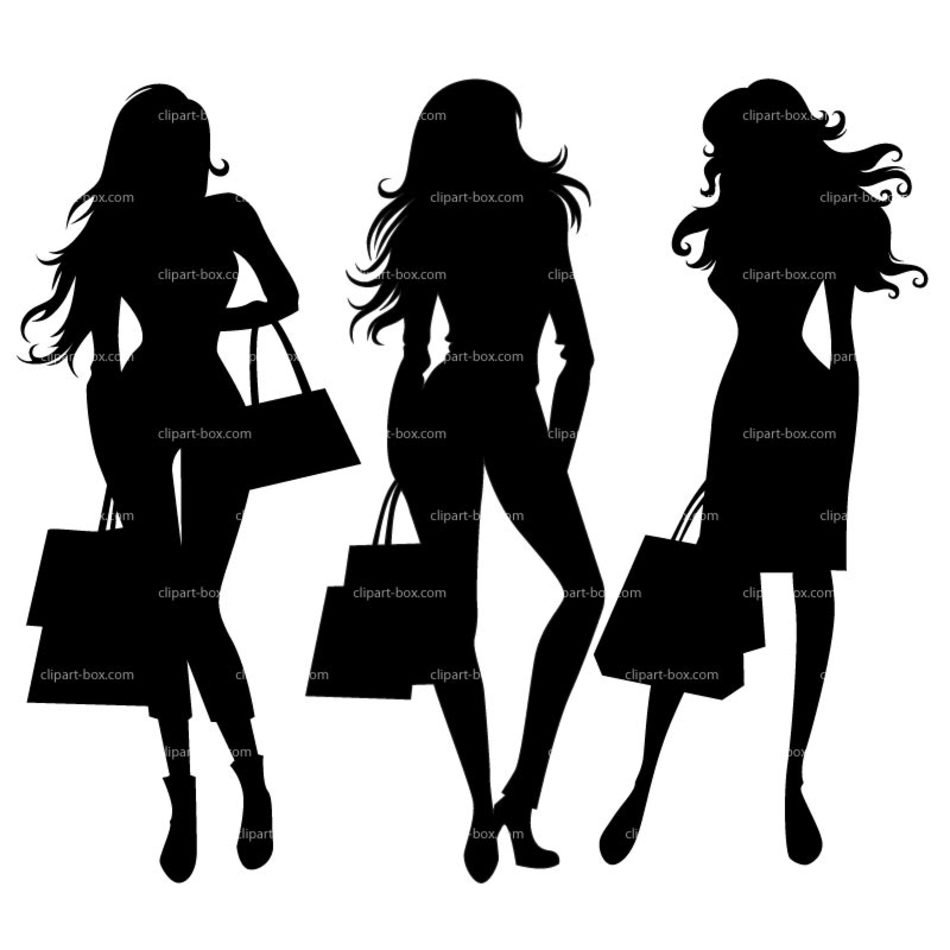Lady Shopping drawing