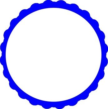 Blue Scallop Circle Frame Vector Online