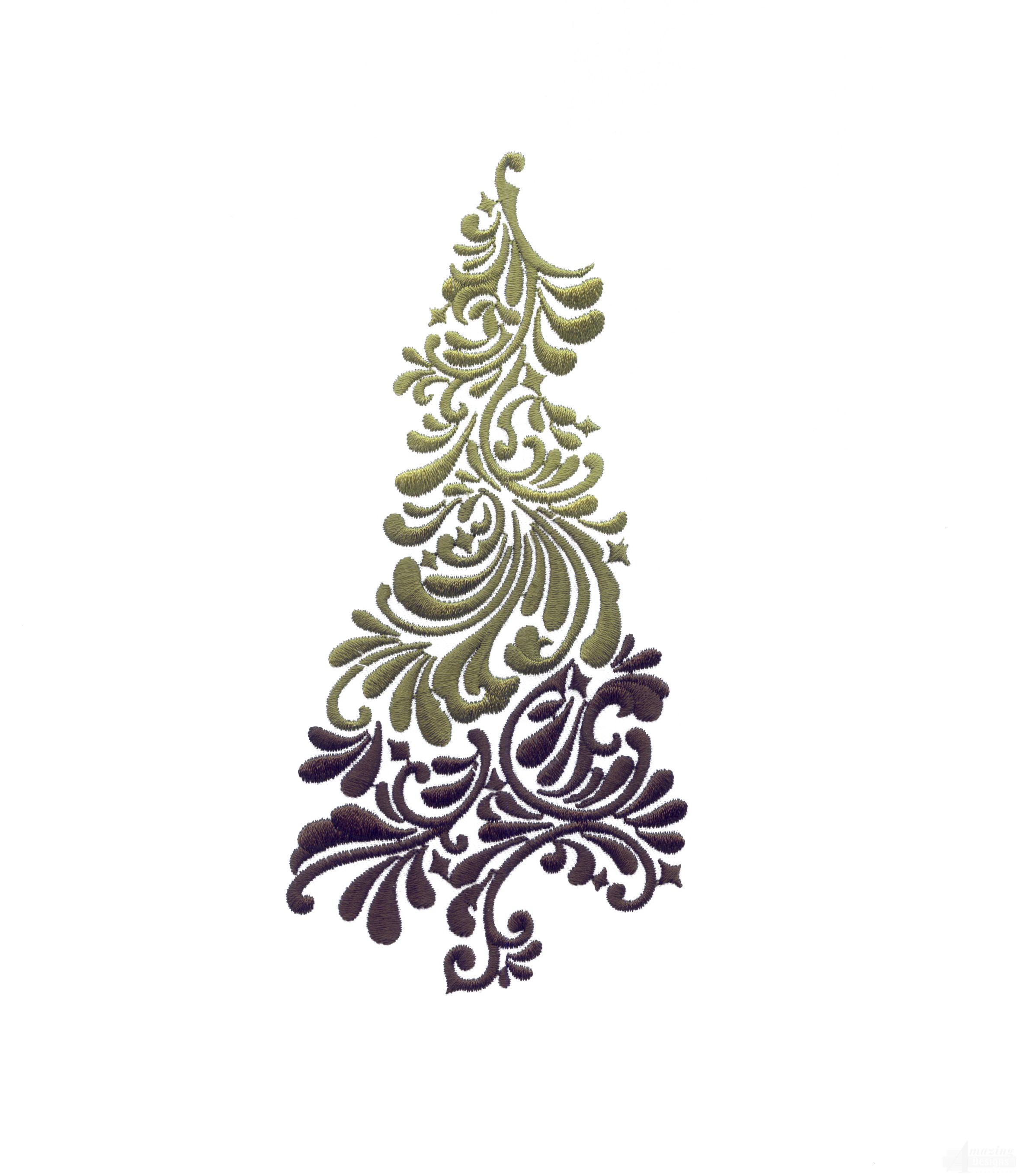 Painted openwork two-tone Christmas tree free image download