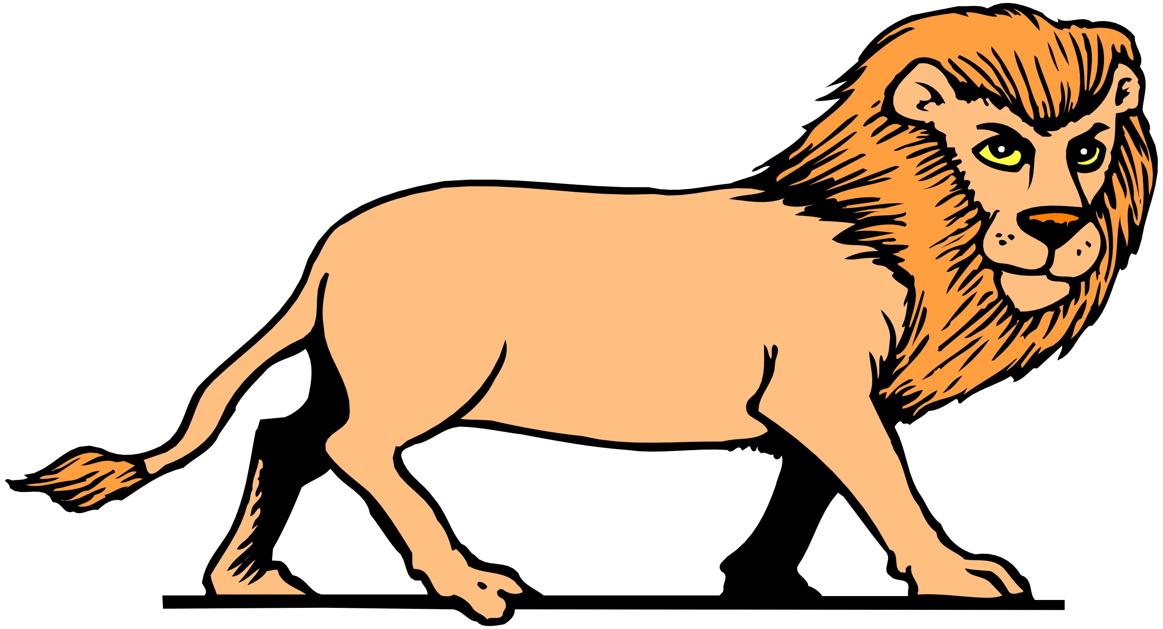 Cartoon orange Lion drawing free image download