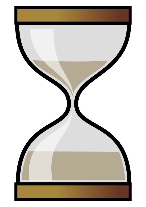 Sand clock black flat outline drawing Royalty Free Vector