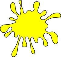 yellow blot on a white background