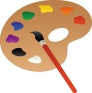 Colorful paint palette
