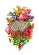 Colorful antique flowers clipart