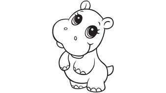 Hippo Coloring Page drawing