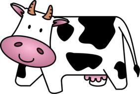 cartoon white and black Cow