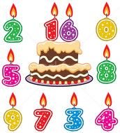 Colorful birthday cake clipart