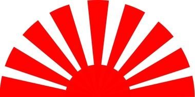 Half red Sun drawing