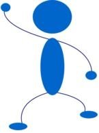 Small blue stick drawing