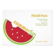 Potluck Summer Picnic Party Invitation 5 X 7 Card