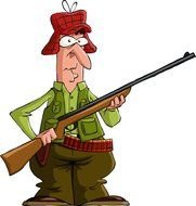 drawing of a man with a gun on a transparent background