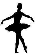 dark silhouette of a ballerina as a picture for clipart