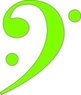Lime green bass clef