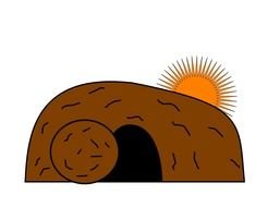 Clip art of cave and sun