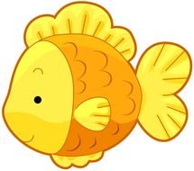 Cartoon yellow fish clipart