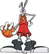 Cartoon Animals Basketball Rabbit