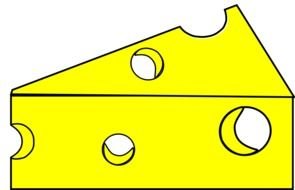 piece of cheese with holes, drawing