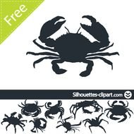 Crab Vector Silhouette Animal Beach Black Clip Design