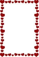 wedding border with red hearts