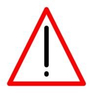 triangular Warning sign with red outline