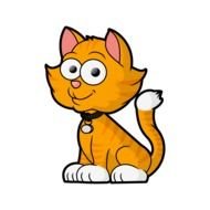 Cartoon red Cat in black collar