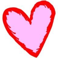 pink heart on the black background