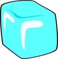 drawn blue ice cube