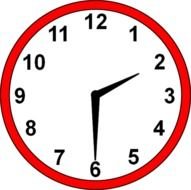 Analog black and red Clock drawing