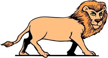 Cartoon orange Lion drawing
