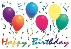 Happy Birthday color balloon drawing