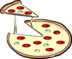 pizza with cheese as a picture for clipart