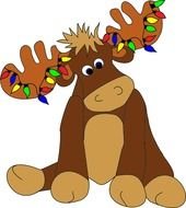Clipart of Christmas Moose