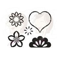 Papel Picado Mexican Design Elements Such As Love Hearts Flowers And