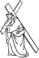 Jesus with cross drawing
