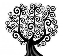 Family black Tree drawing