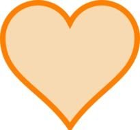 Solid Orange Heart At Clkercom Vector Online