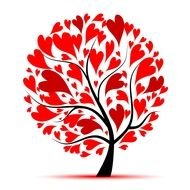 clipart trees with leaves in the form of hearts