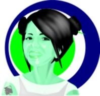 Smiling Woman With Circle Background Vector
