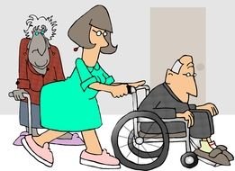 care for elderly people as a graphic illustration