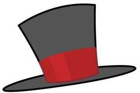 clipart of grey hat with red ribbon