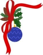 Christmas decoration in the corner of the leaf