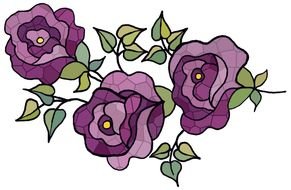 painted three purple roses