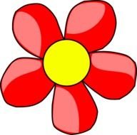 flower with red petals on a black background
