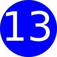 Number 13 Blue Background Clip